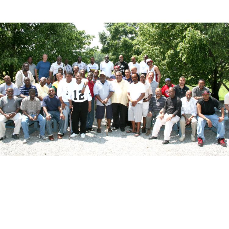 Men gathered at the 2008 MCF Retreat